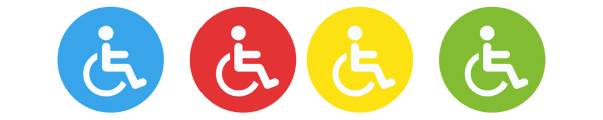 Handicapped sign. Wheelchair Access Symbol / Flat Icon for Websites and Print. Wheelchair Access Sign / icon set, vector illustration.