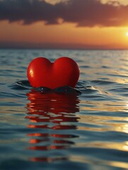 Fototapeta premium heart in water