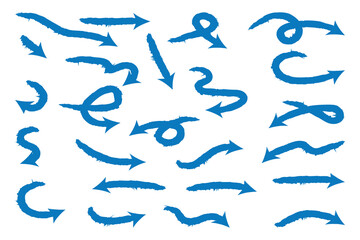 Flat arrow vector, diverse direction vector illustration, navigation, pointing symbols, blue arrows icon.