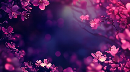 blossom background. Sakura spring flowers pattern. Cherry Blossoms Trees. with copy space. Selective focus