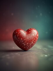 Obraz premium red heart in the water