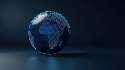 Fototapeta premium Revolutionary 3d digital globe visualization global context infographic display futuristic environment eye-level perspective technology concept
