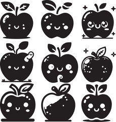 Elegant cute Apple Silhouette Design