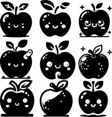 Elegant cute Apple Silhouette Design