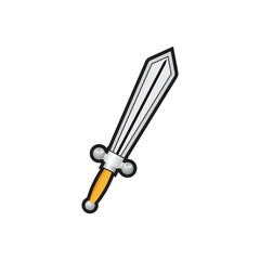 Cartoon sword weapon war metal comic vector