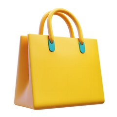 Yellow Handbag With Teal Accents A 3D Render