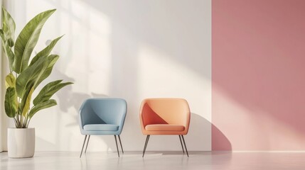 Colorful Chairs in Bright Modern Interior