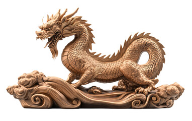 Obraz premium Dragon Sculpture on Transparent Background