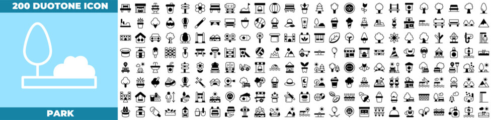 Park Duotone Editable Icons set.
