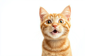 Obraz premium Angry and surprised cat isolated on transparent png background with a funny and excited expression