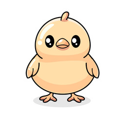 Cute Chick Cartoon Kawaii Sticker. Character Vector Illustration