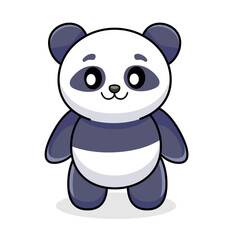 Cute Panda Cartoon Kawaii Sticker. Character Vector Illustration
