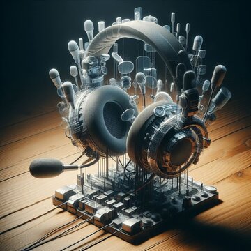 Multi Exposure Headphone Stand A headphone stand captured in mul