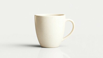 Obraz premium A mock-up of a textured mug with a unique handle design, displayed on a white background