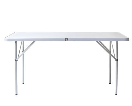 White Folding Table Isolated on Black Background