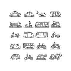 Transportation Icons Set Vector Design Illustration