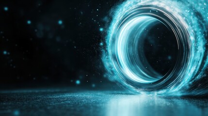 An energetic depiction of a swirl resembling a luminous dynamic portal, suggesting movement and transcendence in an ethereal abstract style.