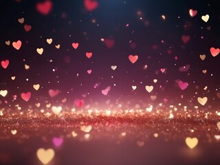 Festive valentine's day Love in bokeh background