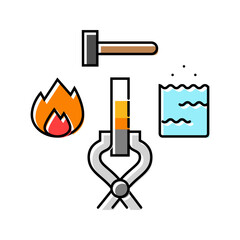 riveting blacksmith color icon vector. riveting blacksmith sign. isolated symbol illustration