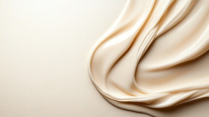 Soft, cascading forms elegantly flow into one another, creating a mesmerizing abstract pattern with beige tones that evoke fluidity, grace, and elegant simplicity.