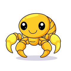 Cute Hermit crabs Cartoon Kawaii Sticker. Character Vector Illustration