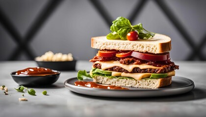 Delicious Burger Sandwich with Toppings