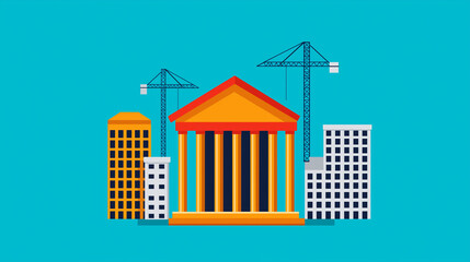 Global GDP economy analysis concept. Public investment for global economic growth depicted in an image, focusing on infrastructure development.