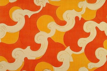Vibrant Abstract Design in Orange and Yellow Waves