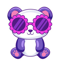 Cute Panda Cartoon Kawaii Sticker. Character Vector Illustration