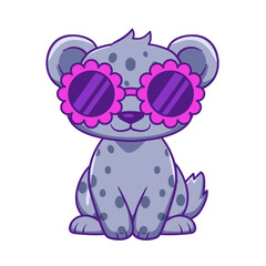 Cute Puma Cartoon Kawaii Sticker. Character Vector Illustration