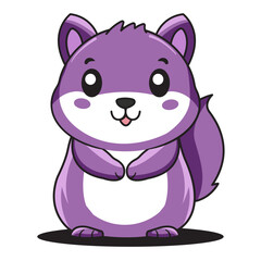 Obraz premium Cute Squirrel Cartoon Kawaii Sticker. Character Vector Illustration