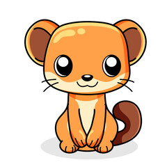 Fototapeta premium Cute Otter Cartoon Kawaii Sticker. Character Vector Illustration