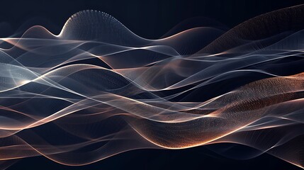 Fototapeta premium An abstract design with overlapping waves of light and shadow, resembling a digital sound wave