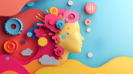 Creativity concept with a focus on expression and strategy, combining abstract visuals and innovative design to represent the balance between free expression and structured planning in creativity