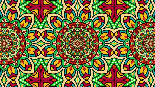 kaleidoscope mandala abstract background of trippy art psychedelic trance to open third eye with visuals energy chakra futuristic audiovisual vj seamless loop	