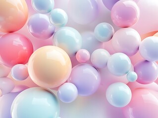 Dreamy Pastel Spheres: A Soft Abstract Composition