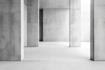 Minimalist Architectural Monochrome Modern Columns Interior