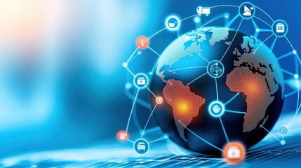 Obraz premium Innovative sustainability vision for future technology in a global context digital environment connecting ideas and progress