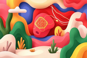 Future innovation in technology a vision for sustainable growth in an abstract landscape environment