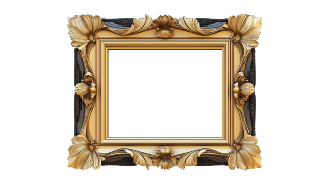 antique gold border frame transparent png