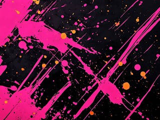 Abstract pink and black paint splatters.