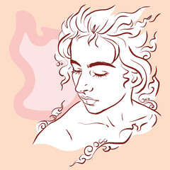 portrait of a fantasy woman vector for illustration card decoration