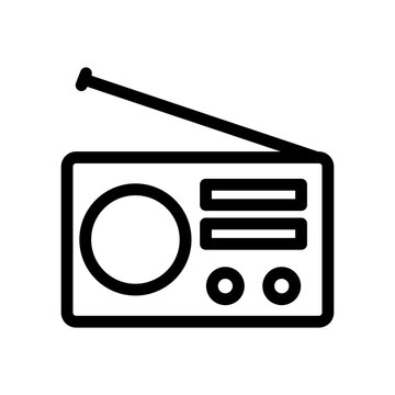 recommend clip art: Outline radio icon. FM broadcast symbol. Editable stroke. Isolated vector illustration