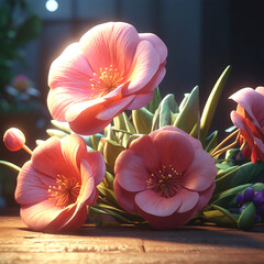 pink and white tulips