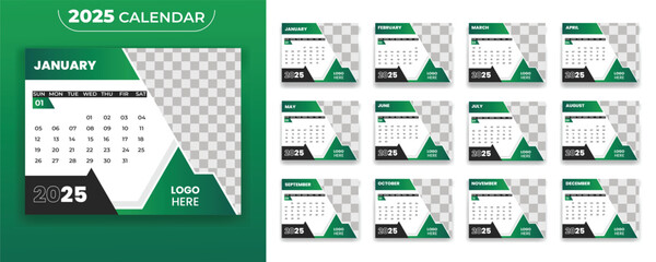 Modern desk calendar design 2025