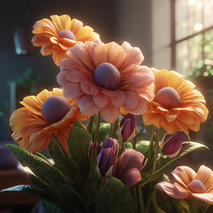 orange and flower