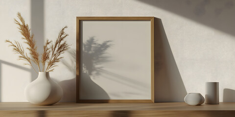 Minimalist still life arrangement with decorative items