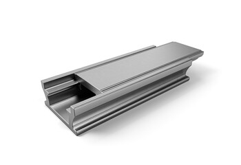 Sleek Grey Extruded Aluminum Profile Perfect For Doors And Windows Making Concept 3d Illustration