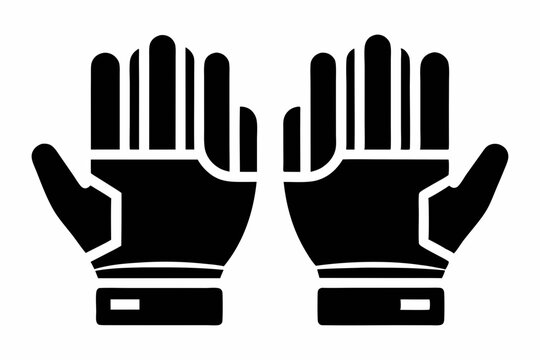 Black Silhouette of heand Gloves - Vector Illustration