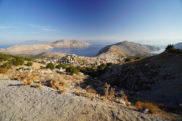 upper view from Symi town and coastline